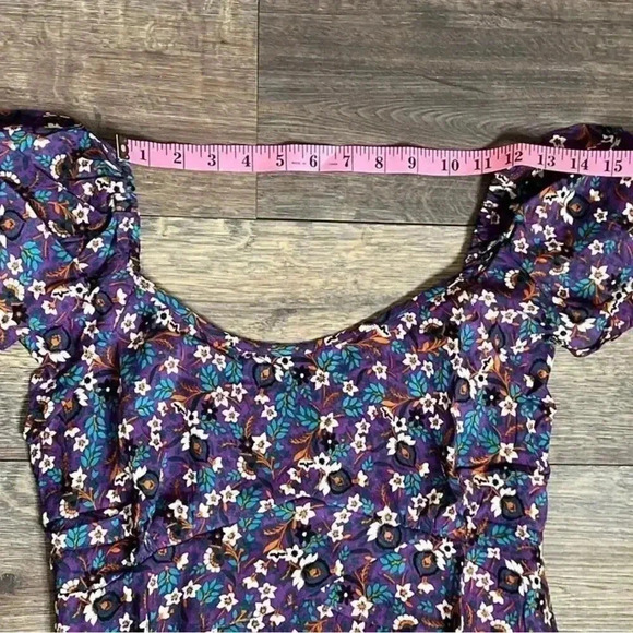 Band of the Free Coraline Purple Floral Crossover Mini Dress. Size Medium. NWT! - Picture 11 of 13